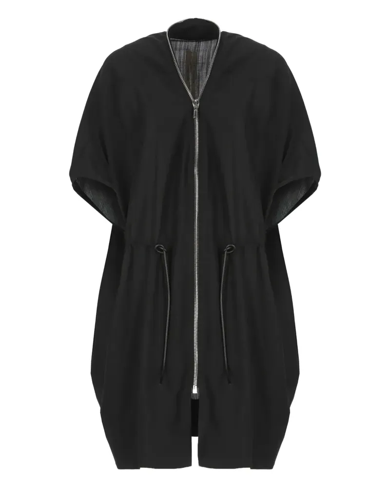 Rick Owens Sail Mantel mit Kordelzug - Schwarz Schwarz