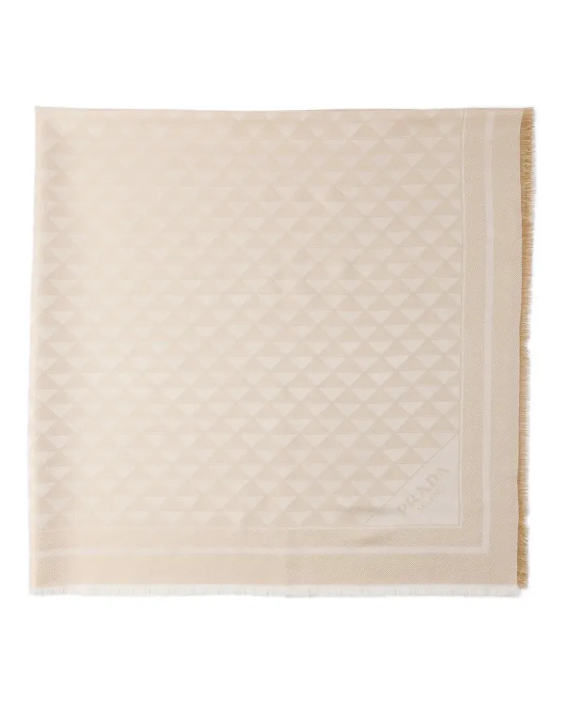 Prada silk, viscose and Lurex shawl - Nude Nude