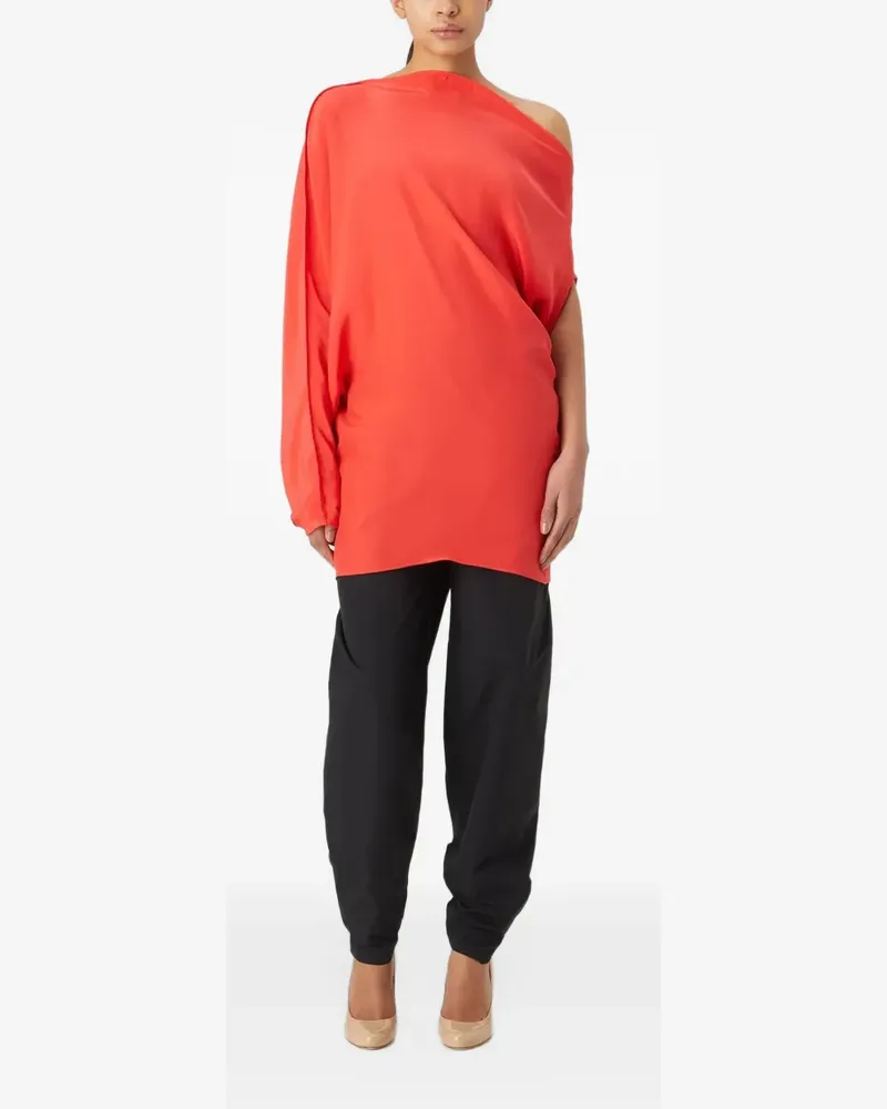 GAUGE81 Drapiertes Ota Minikleid mit Diagonalschnitt - Orange Orange