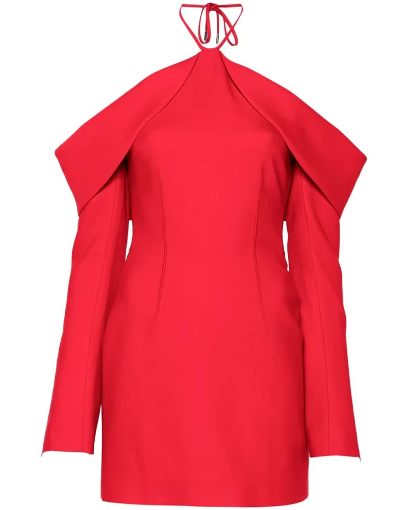 David Koma Schulterfreies Minikleid Rot