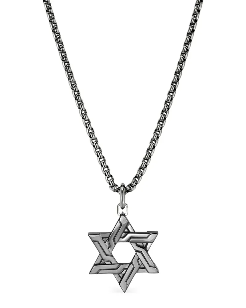 John Hardy Icon 50 Star of David Halskette aus Sterlingsilber - Grau Grau