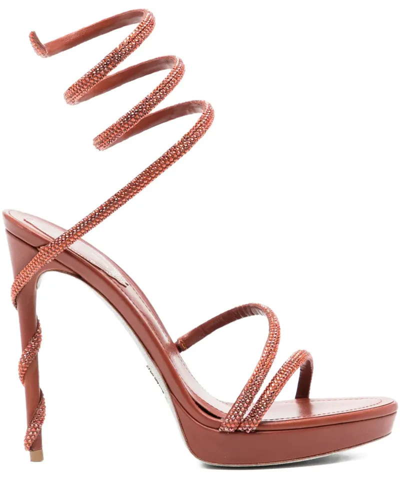 René Caovilla Margot Sandalen 130mm - Braun Braun