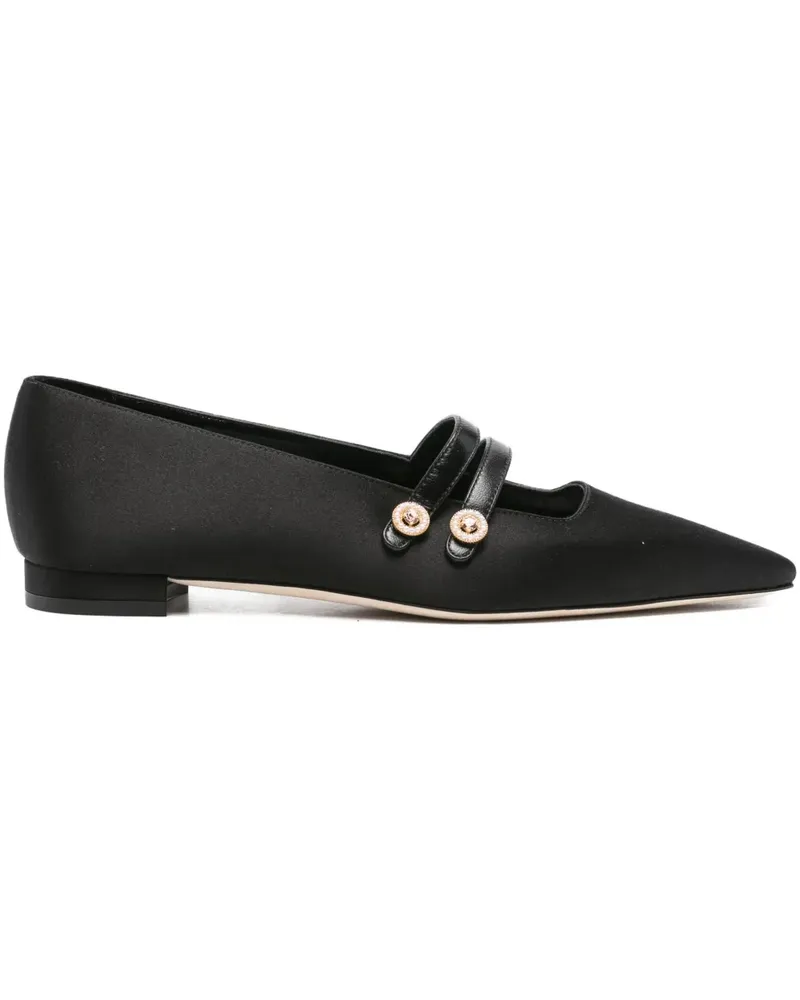 Manolo Blahnik Polmana Ballerinas mit spitzer Kappe - Schwarz Schwarz