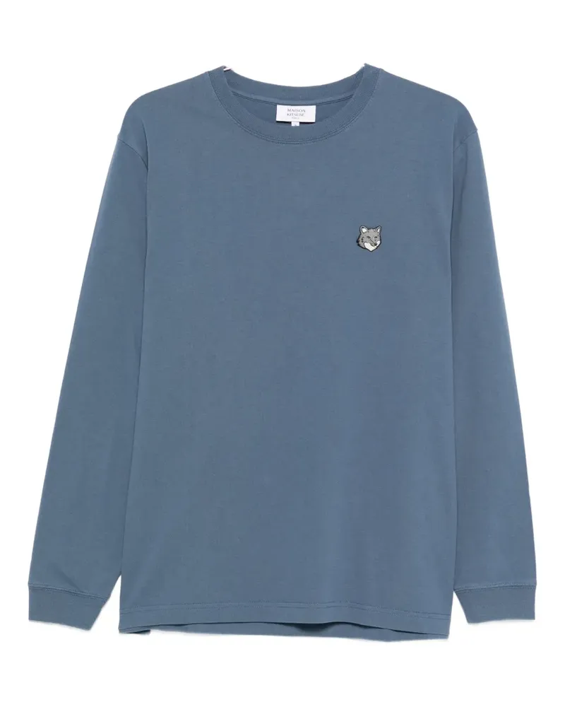 Kitsuné fox-head long-sleeve T-shirt - Blau Blau