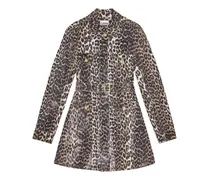 Jeanskleid mit Leoparden-Print - Braun