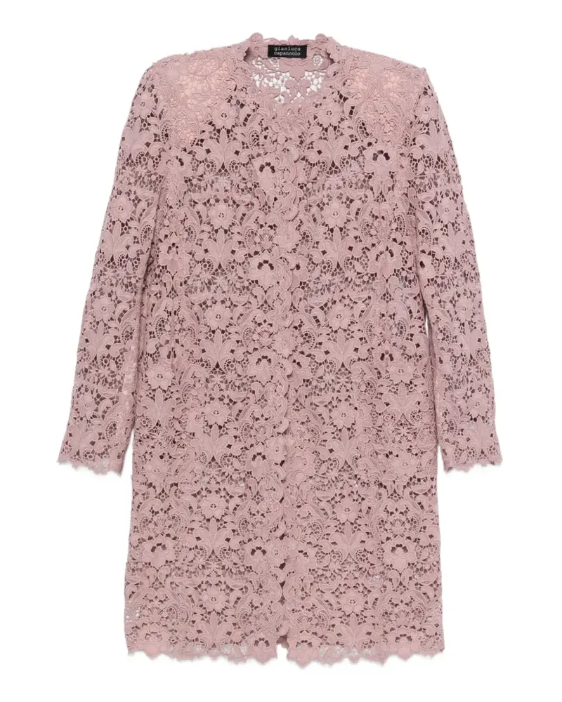 Gianluca Capannolo Charlotte floral-lace coat - Rosa Rosa
