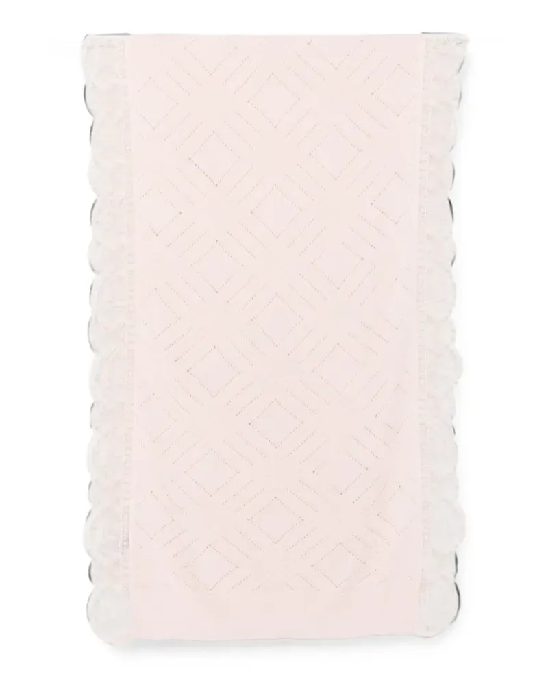 Ermanno Scervino lace-trim diamond-pointelle scarf - Rosa Rosa