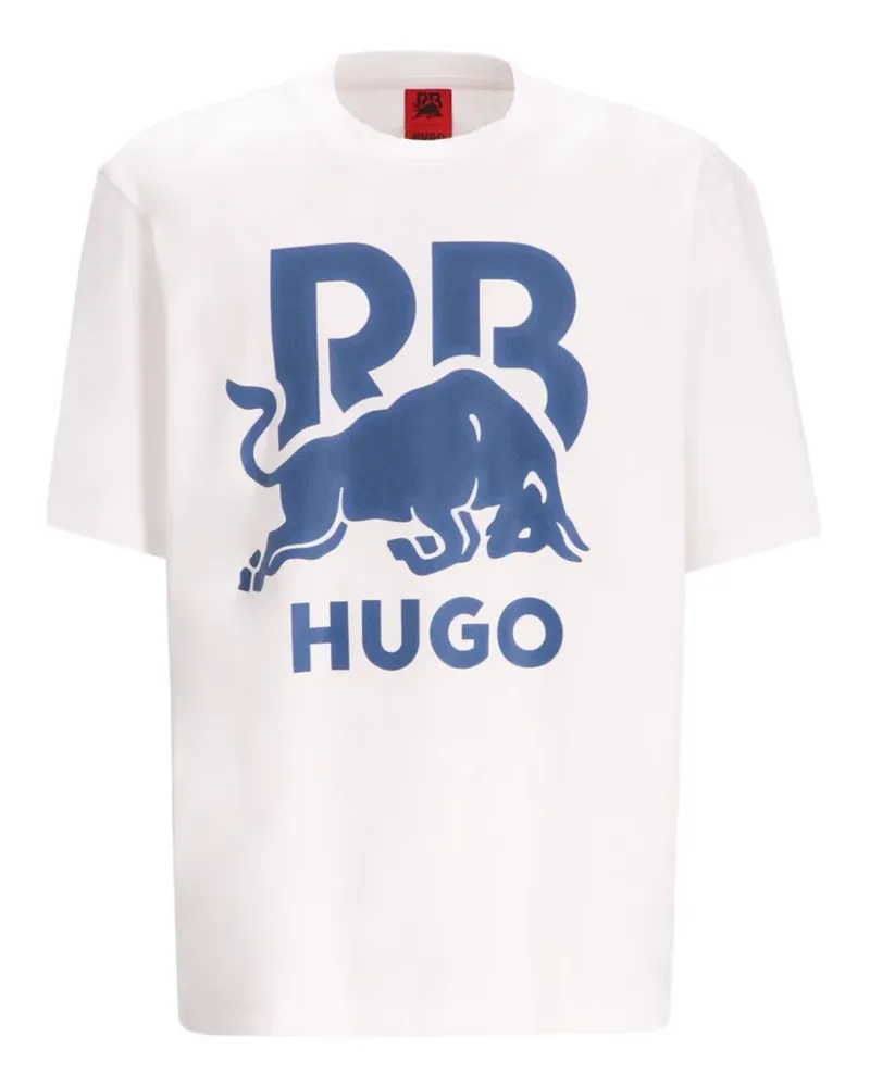 HUGO BOSS x RB T-Shirt mit grafischem Print - Weiß Weiß