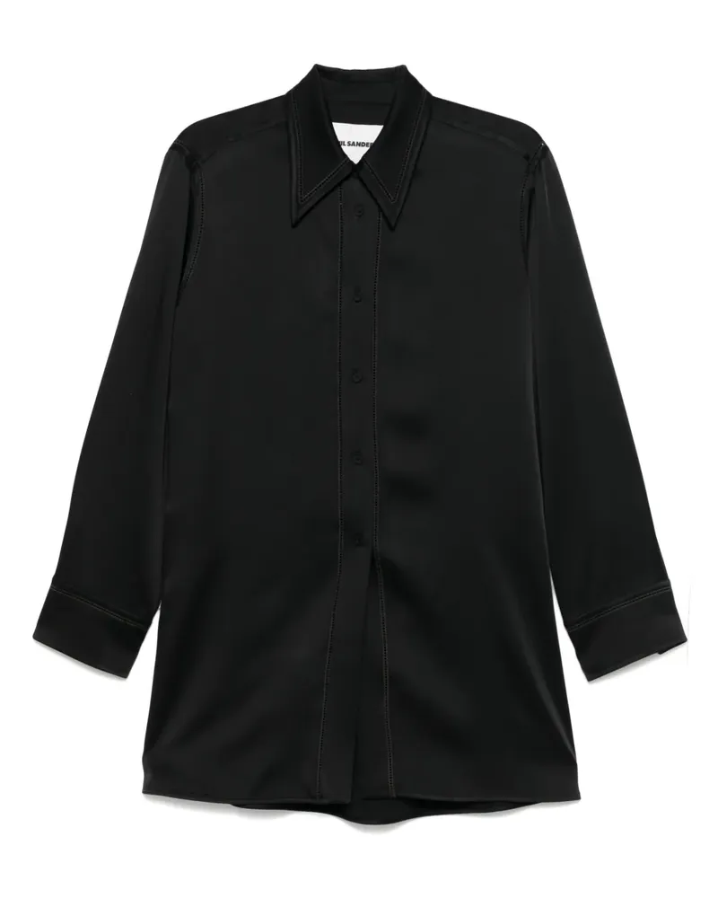 Jil Sander Hemd aus Satin - Schwarz Schwarz