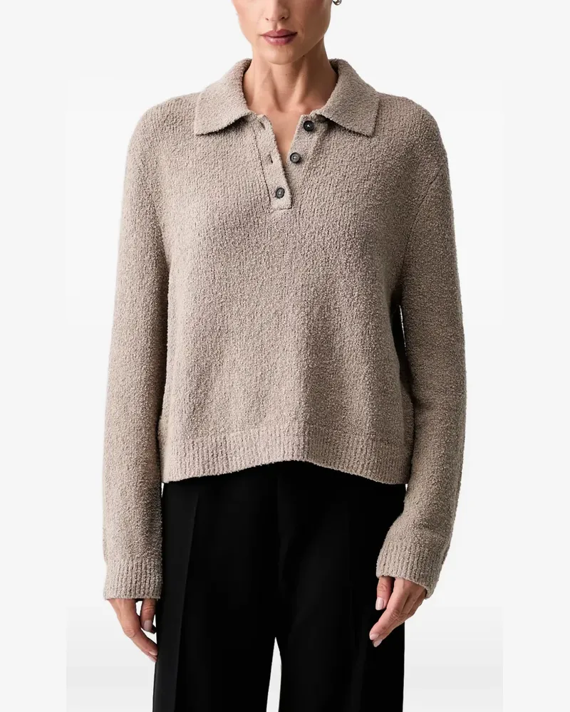 Marc O'Polo Poloshirt aus Bouclé-Strick - Nude Nude
