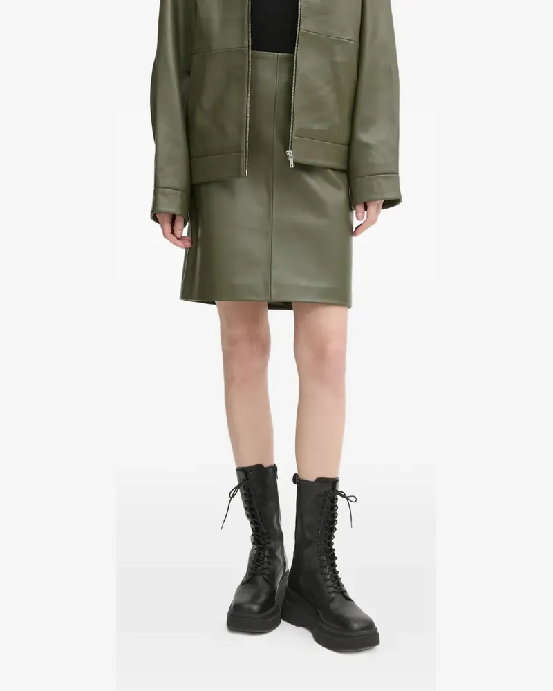 Day Birger et Mikkelsen Danin Minirock aus Leder - Grün Grün