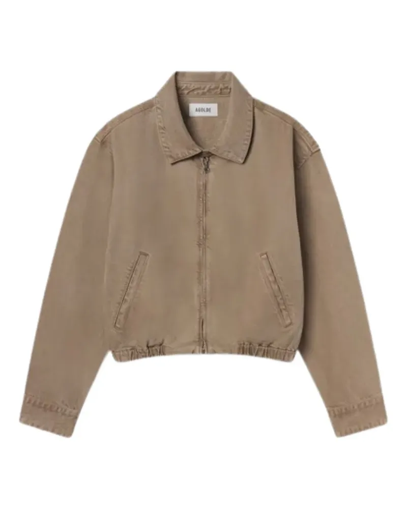 AGOLDE Nile elasticated-hem denim jacket - Braun Braun