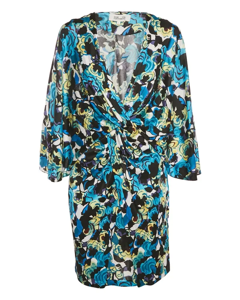 Diane von Furstenberg Minikleid mit Blumen-Print - Blau Blau