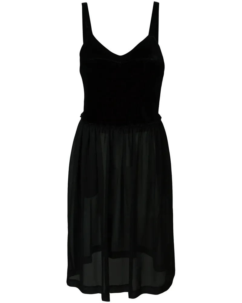 Comme des Garçons Kleid mit Samttop - Schwarz Schwarz
