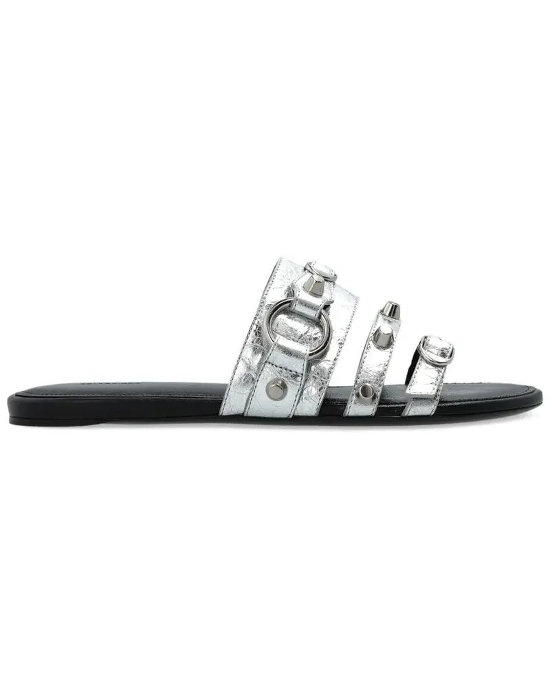 Balenciaga Pantoletten mit Schnalle - Silber Silber
