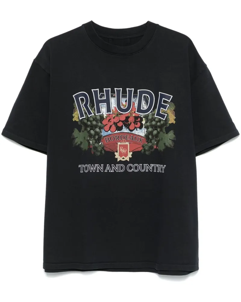 RHUDE Town and Country T-Shirt - Schwarz Schwarz