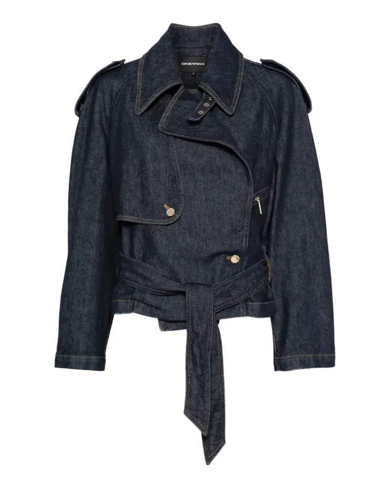 Emporio Armani Jeansjacke mit Gürtel - Blau Blau