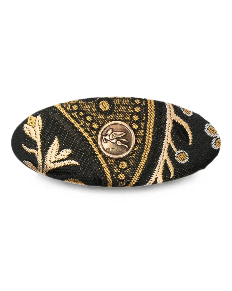 Etro Pegasus jacquard-woven hair clip - Schwarz Schwarz