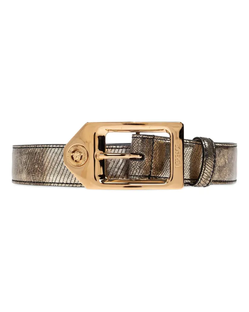 Versace Medusa Head-motif leather belt - Gold Gold
