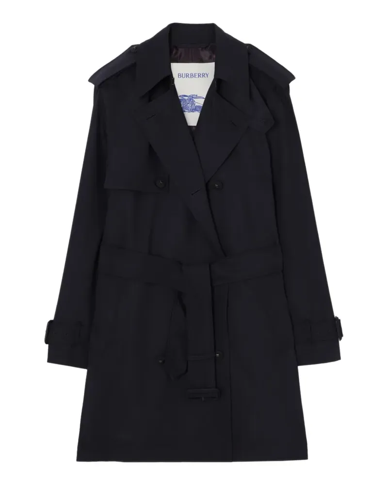 Burberry short wool trench coat - Blau Blau