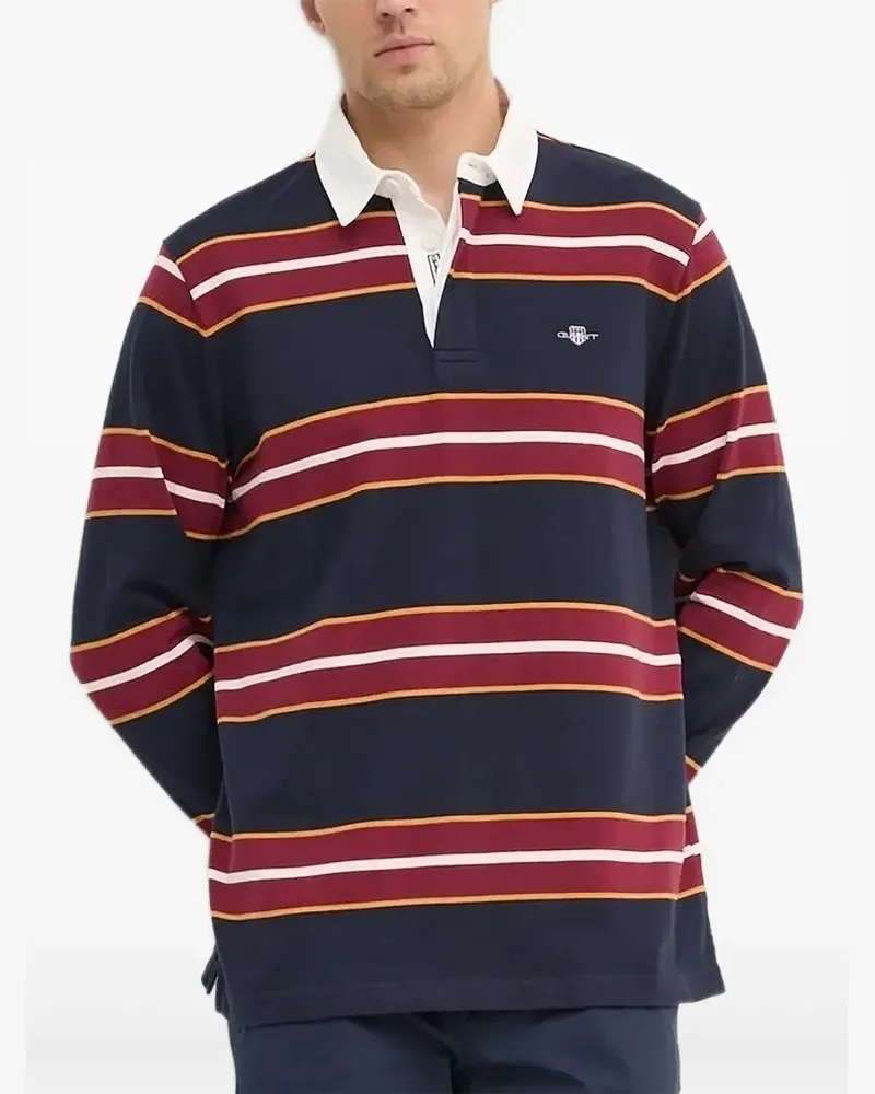 Gant Gestreiftes Rugby-Shirt - Blau Blau