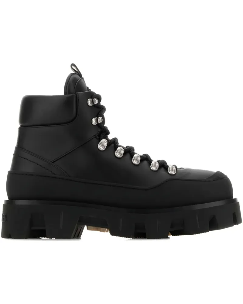 Moncler Knöchelhohe Lederstiefel - Schwarz Schwarz