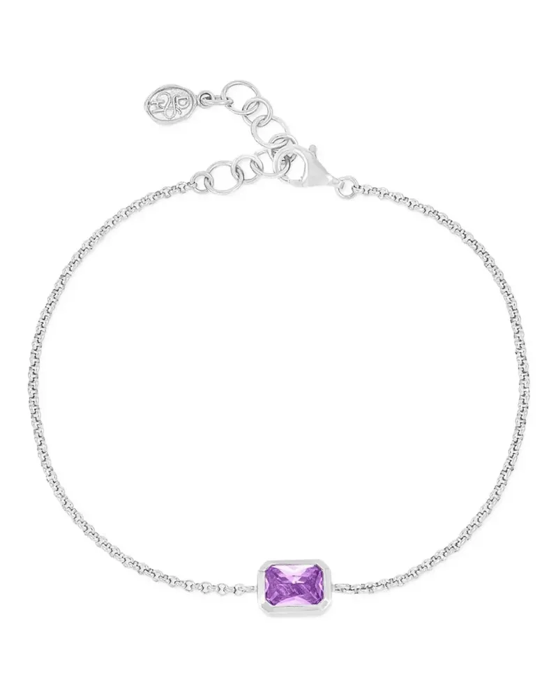 Dower & Hall Achteckiges Kettenarmband mit Amethyst - Silber Silber