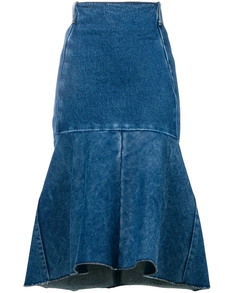 Balenciaga Rock mit Godet-Saum - Blau Blau