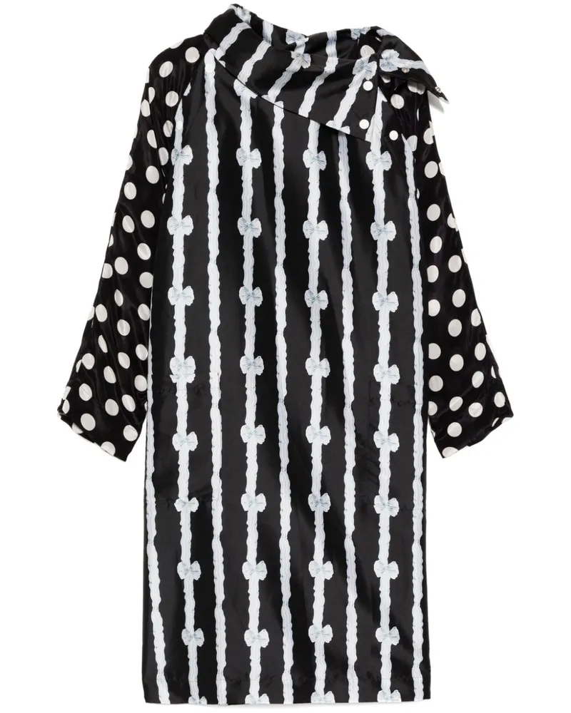 BATSHEVA Kleid mit grafischem Print - Schwarz Schwarz