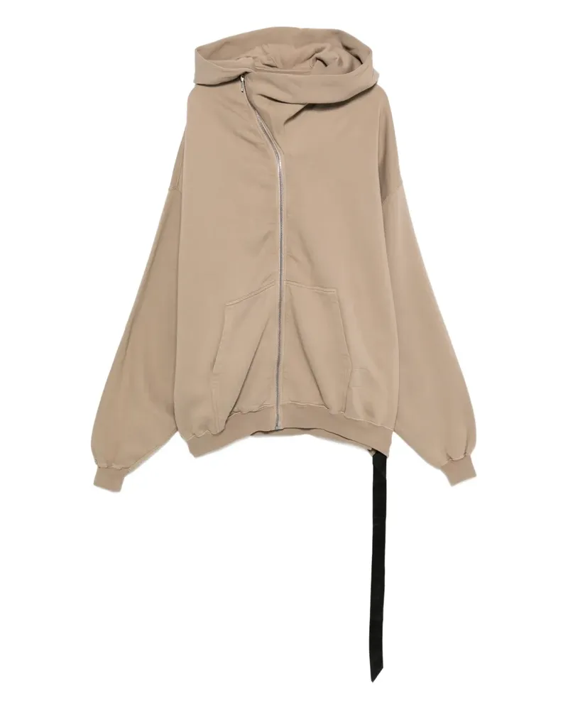 DRKSHDW by Rick Owens Asymmetrischer Megamount Hoodie mit Reißverschluss - Nude Nude