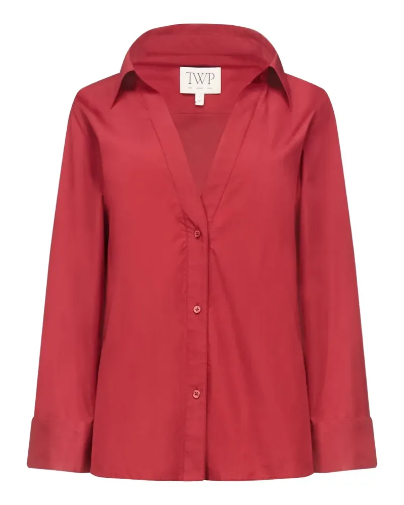 TWP V-neck spread-collar shirt - Rot Rot