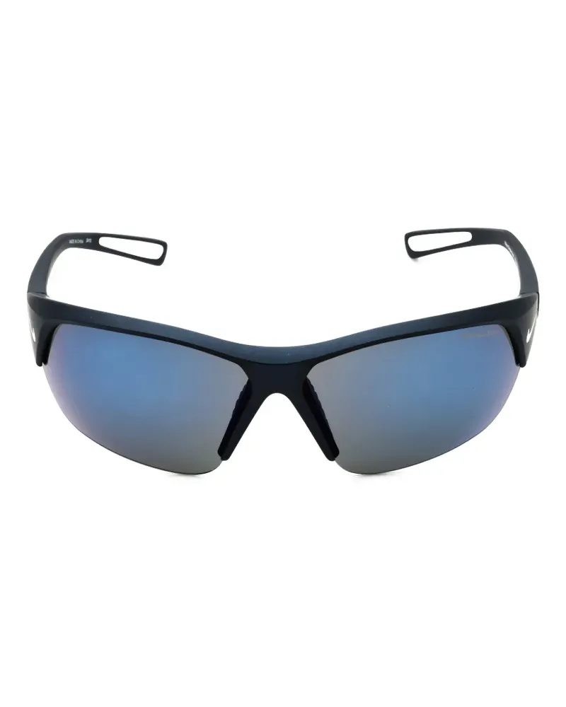 Nike shield-frame semi-rim sunglasses - Schwarz Schwarz