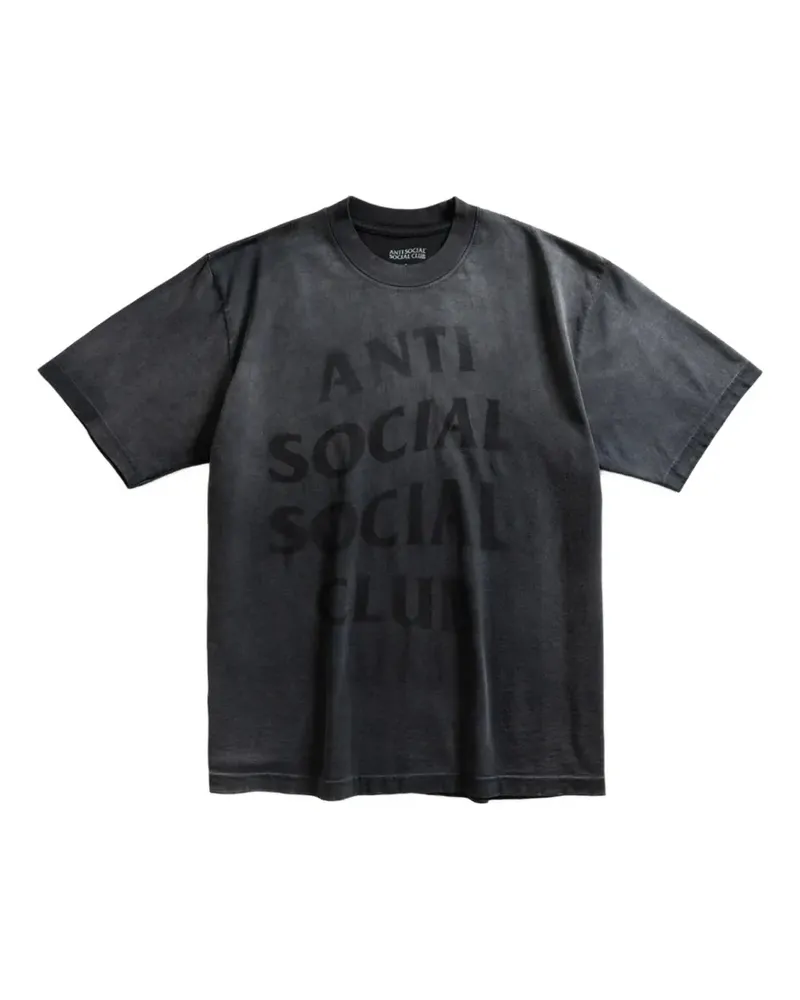 Anti Social Social Club Missing logo-print washed T-shirt - Schwarz Schwarz