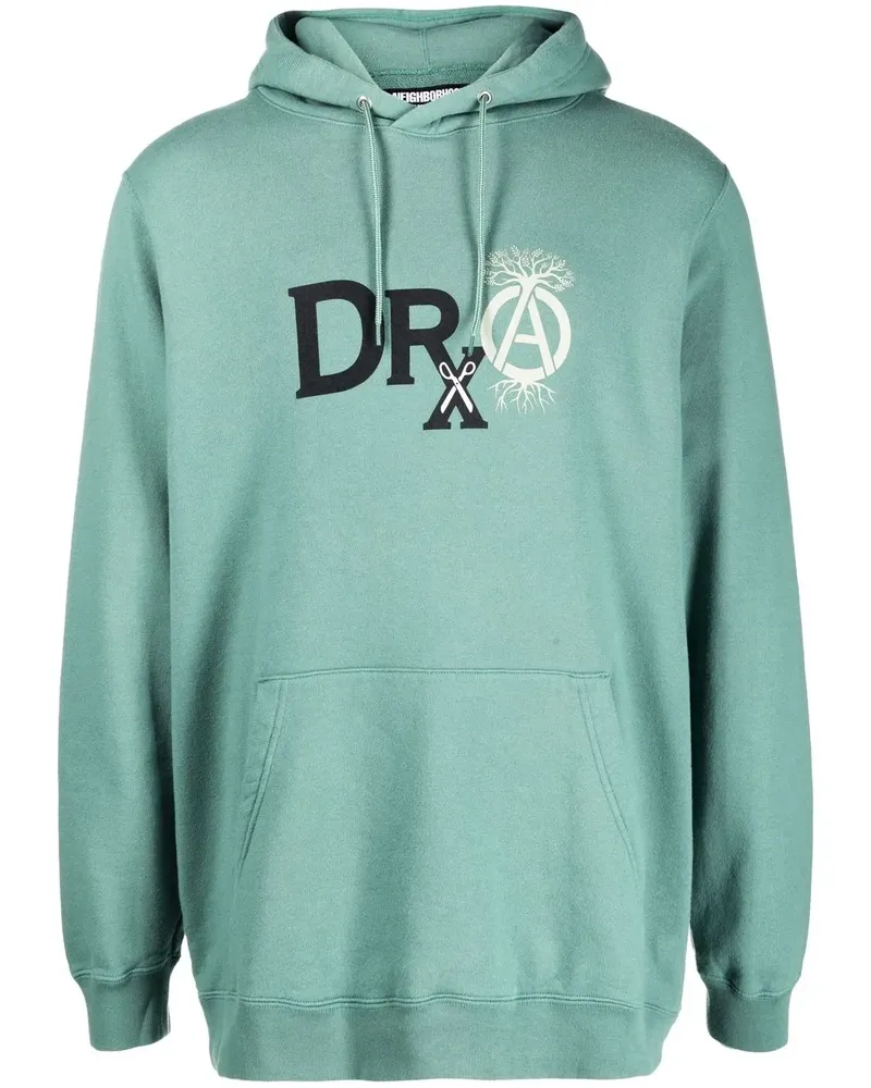 Neighborhood x DRXSRL Hoodie mit Logo-Print - Grün Grün