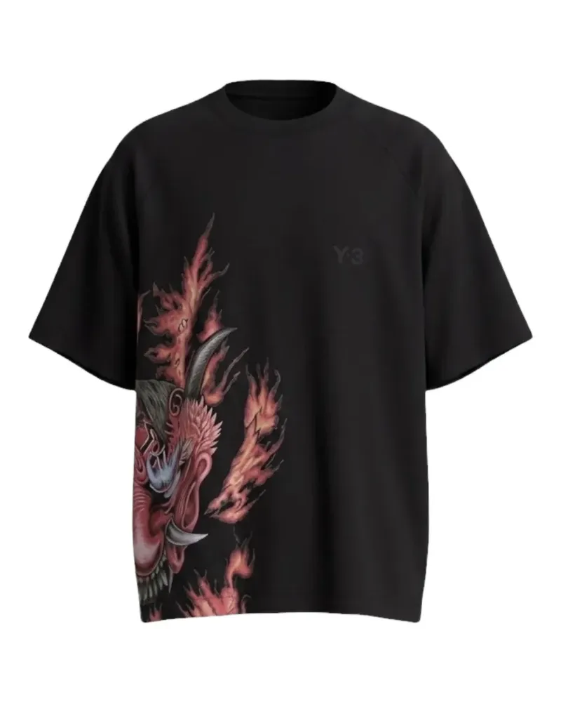 Y-3 T-Shirt mit Raglanärmeln - Schwarz Schwarz