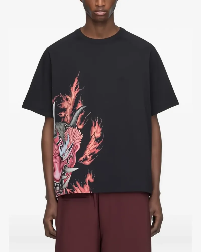 Y-3 T-Shirt mit Raglanärmeln - Schwarz Schwarz