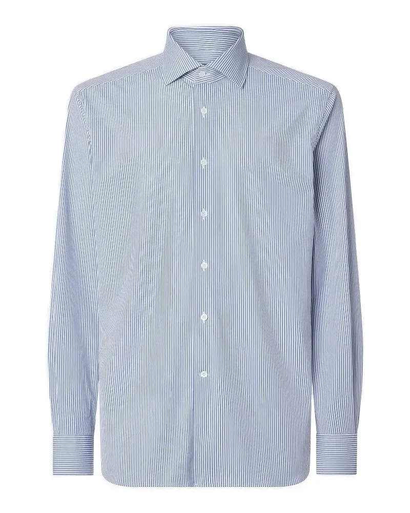 Corneliani striped long-sleeved shirt - Weiß Weiß