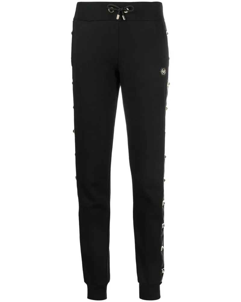 Philipp Plein Jogginghose mit Nieten - Schwarz Schwarz