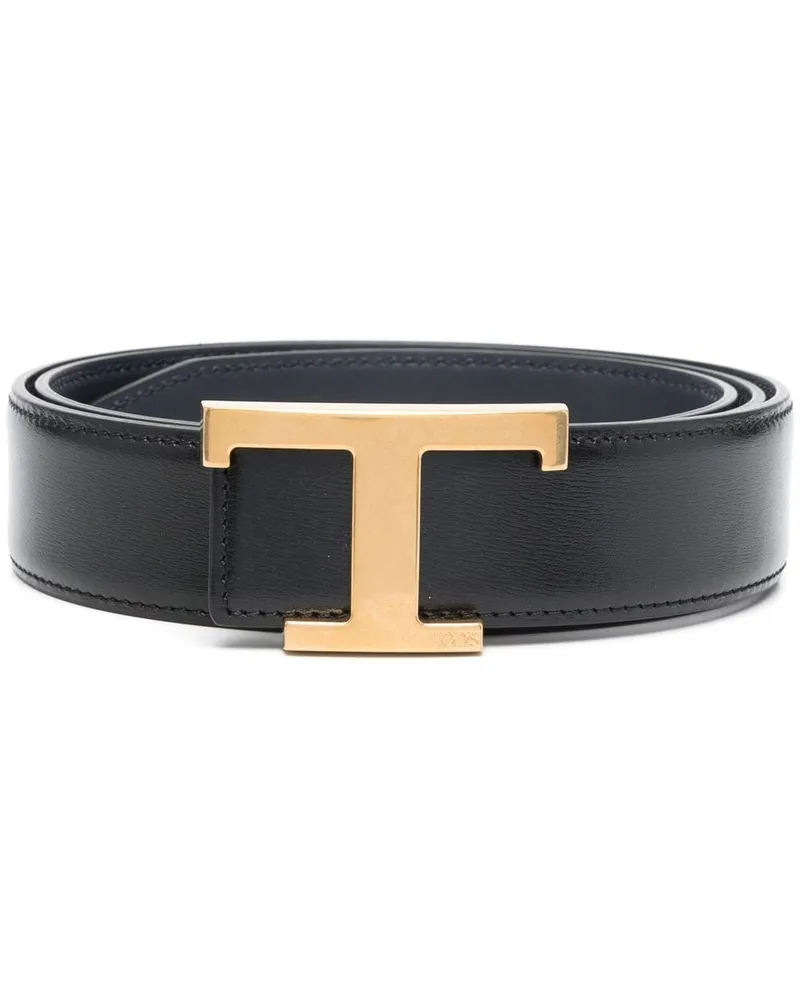 TOD'S Gürtel mit Logo-Schnalle - Schwarz Schwarz