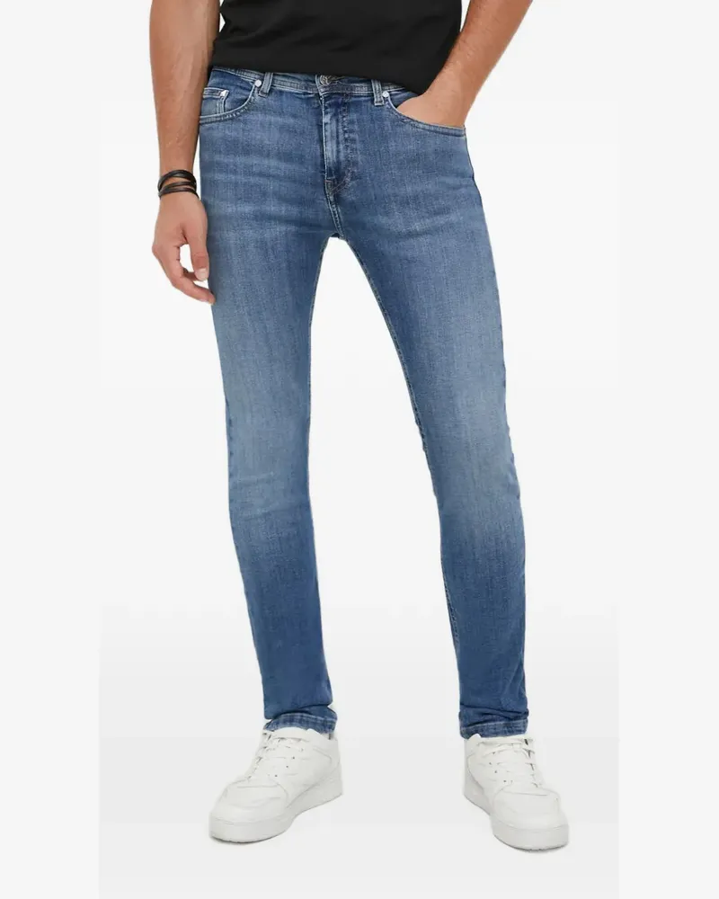 Karl Lagerfeld Jeans mit Gürtelschlaufe - Blau Blau