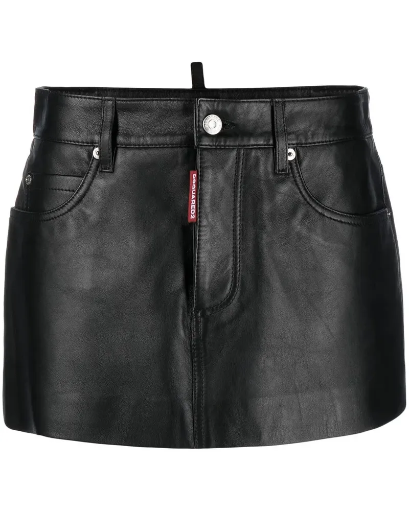 Dsquared2 Minirock aus Leder - Schwarz Schwarz