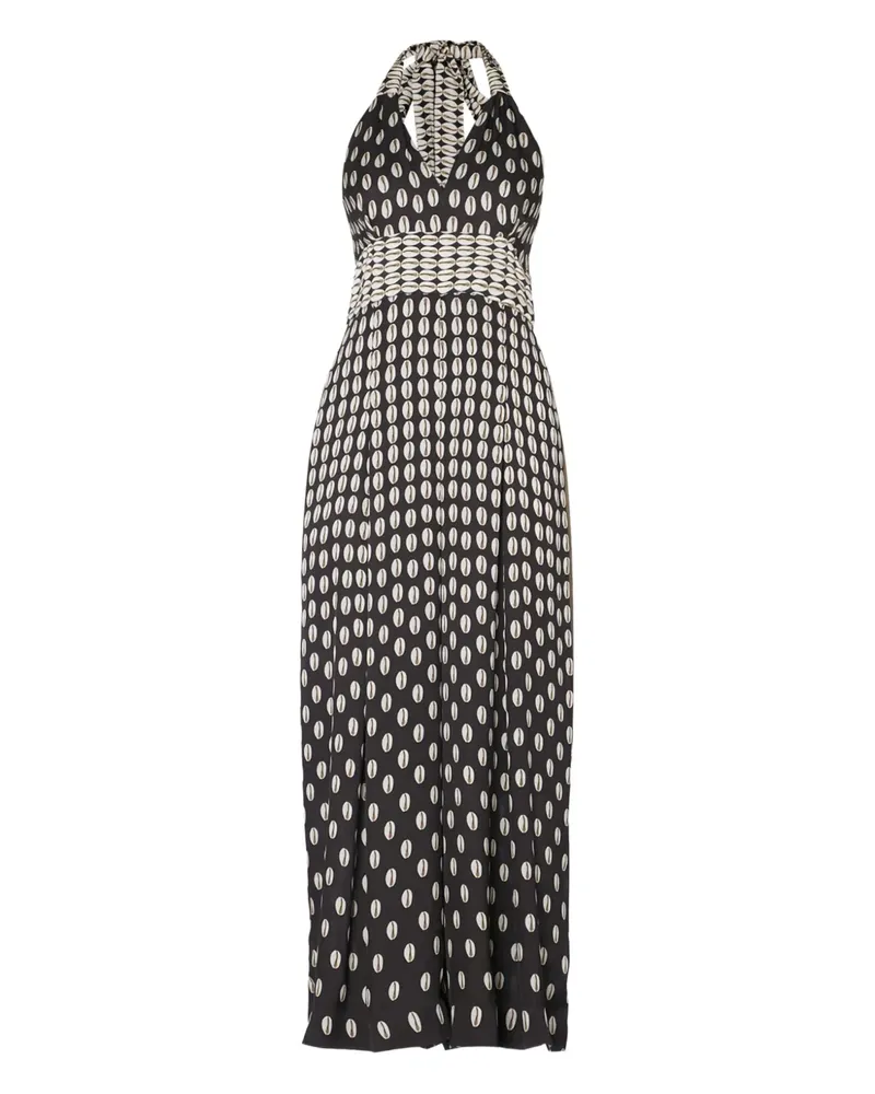 Temperley London Neckholder-Jumpsuit mit Kaurie-Print - Schwarz Schwarz