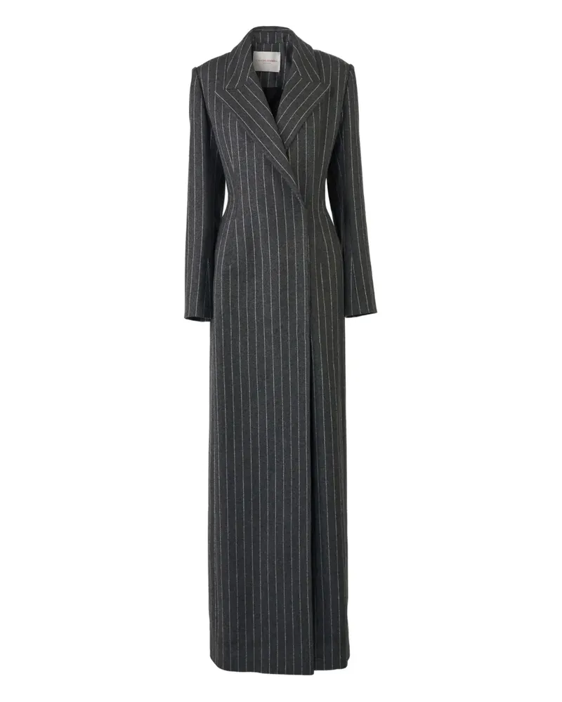 Carolina Herrera New York Nadelstreifen-Mantel mit steigendem Revers - Grau Grau