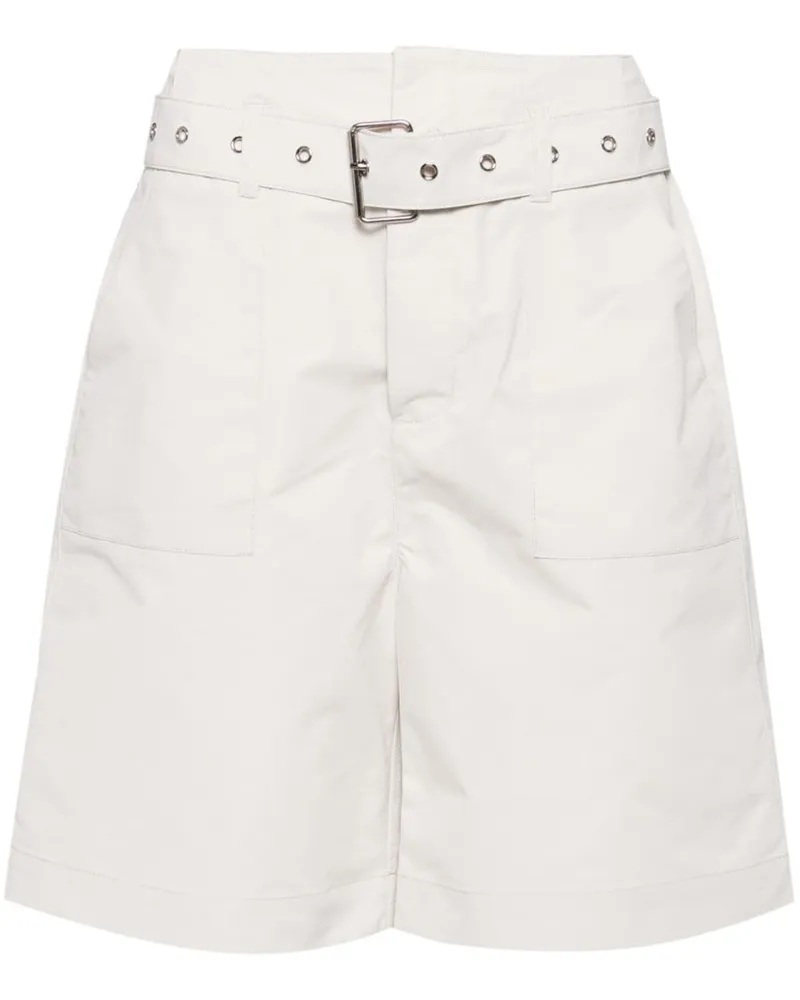 Izzue Knielange Twill-Shorts Weiß