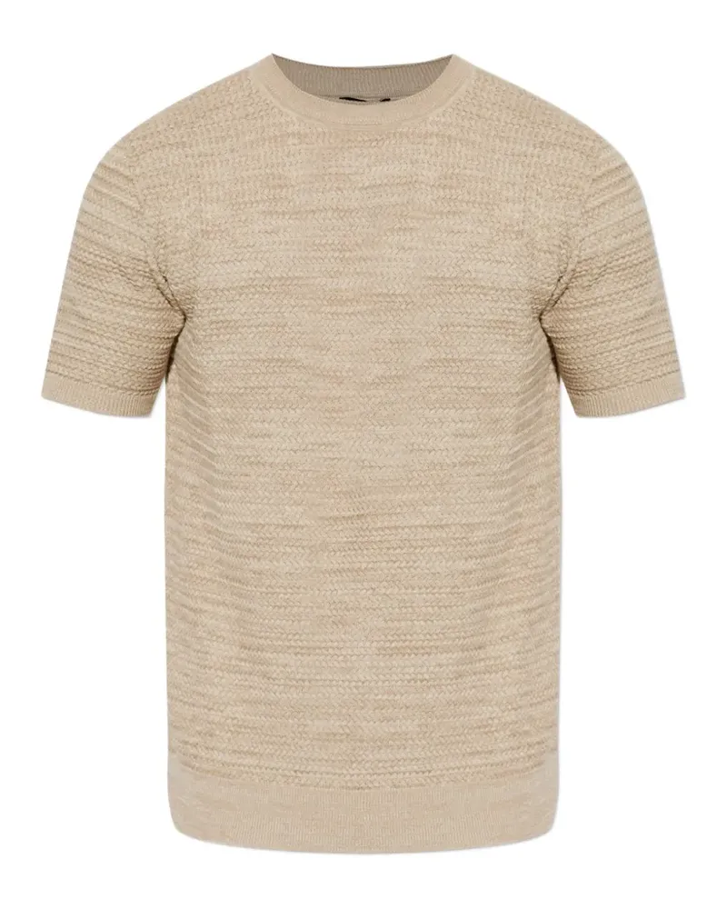 Etro Strukturiertes T-Shirt mit Pegasus-Patch - Nude Nude