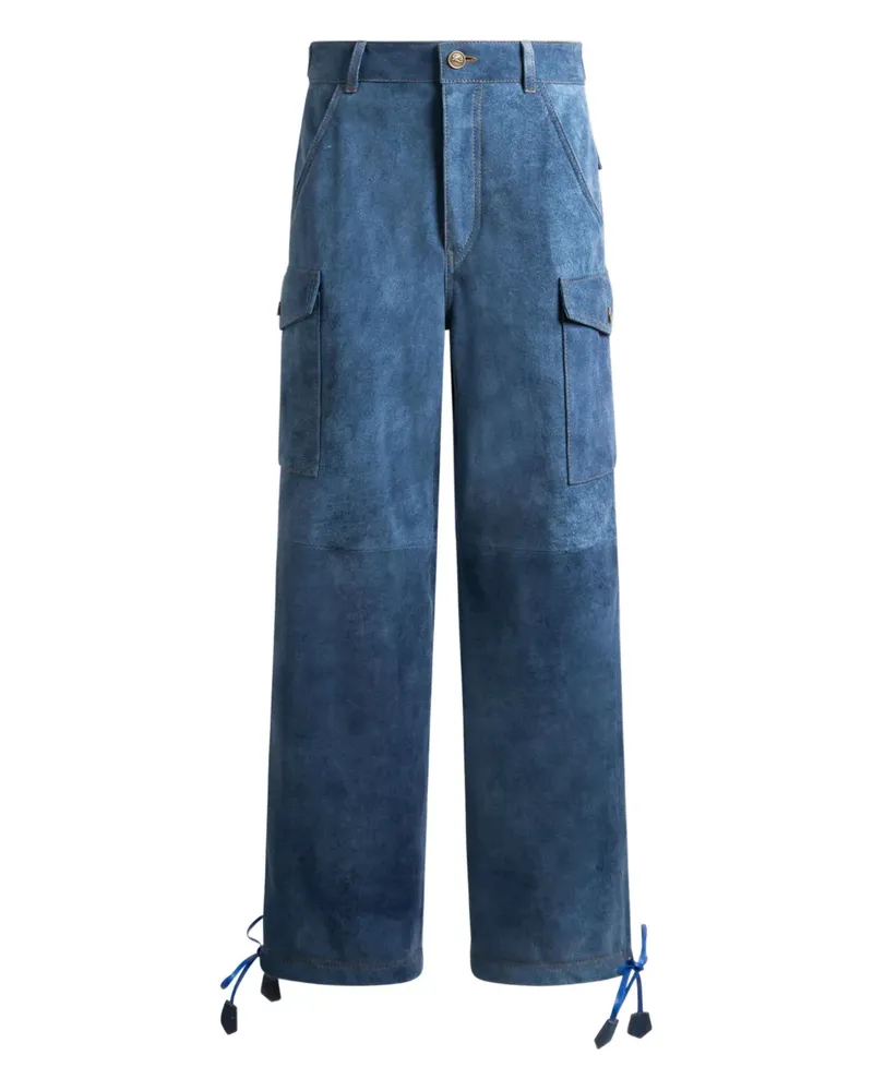 Etro Hose in Jeans-Optik mit Kordelzug - Blau Blau