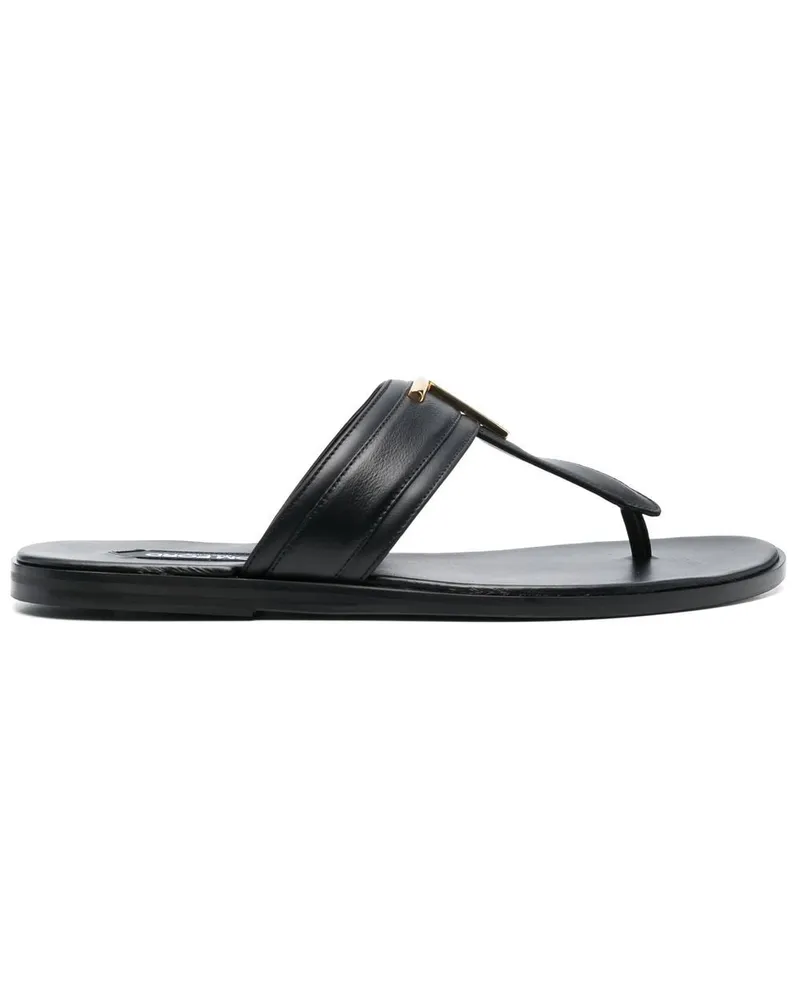 Tom Ford Flip-Flops mit Logo-Schild Schwarz