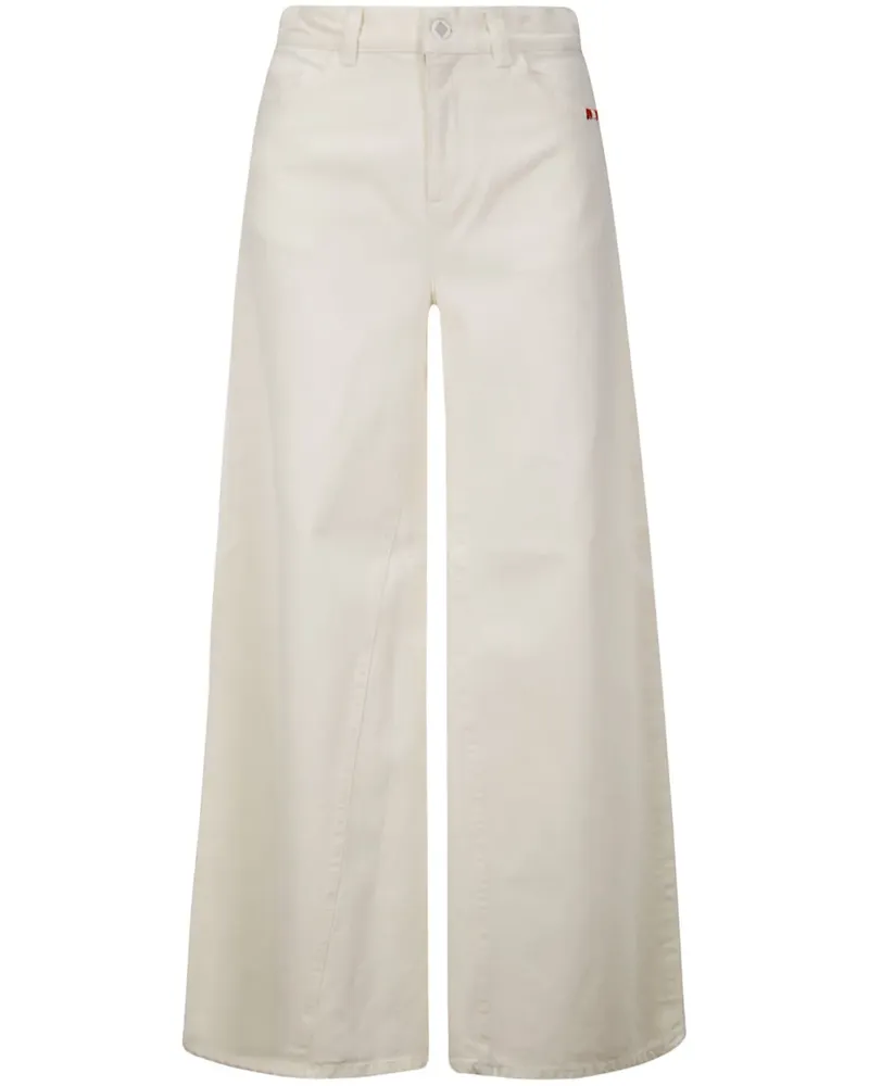 Amish Weite High-Rise-Jeans - Weiß Weiß