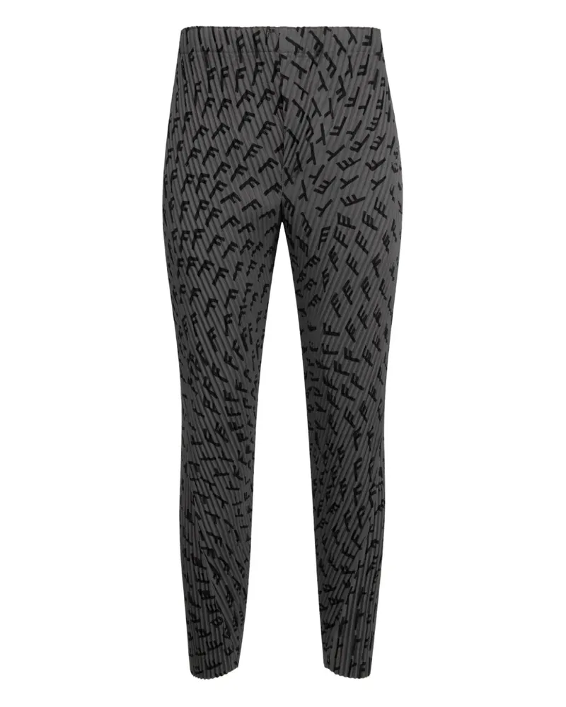 Issey Miyake Plissierte Hose mit Print - Grau Grau