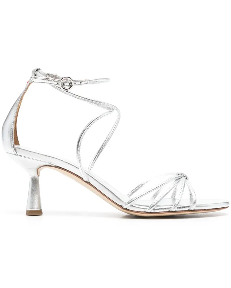 aeyde Luella Sandalen im Metallic-Look 65mm - Silber Silber